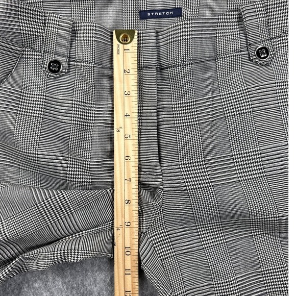 Jones New York Signature Plaid Dress Pants Womens 6 Black White Stretch Straight - Picture 5 of 13